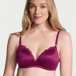 Victoria's Secret Magenta Lace Accent Bra
